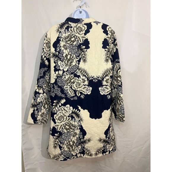 Chinese Style Trench Coat, Blue and White, size Large, NWOT Elegant ethnic - Picture 5 of 13